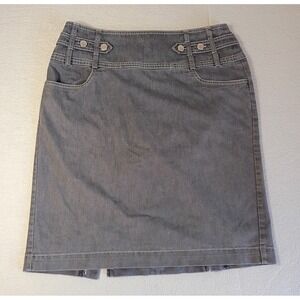 NYCC New York Clothing Co‎ Women's Blue Cotton Blend Denim Knee Skirt Sz 10